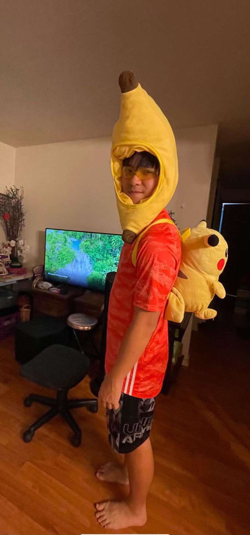 My friend, Italy wearing a banana costume