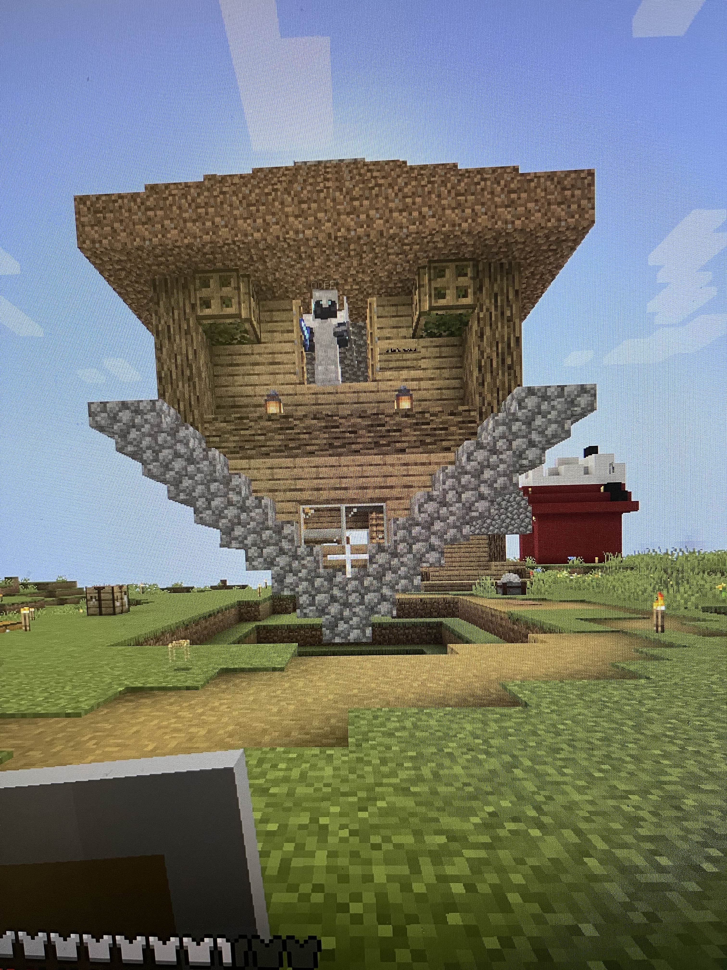 I took apart my friend’s base and rebuilt it upside down as a prank in minecraft.